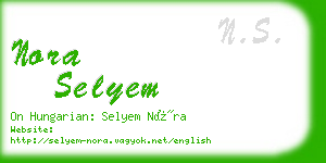 nora selyem business card